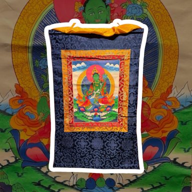 handgeschilderde Tibetaanse Thangka - Groene Tara