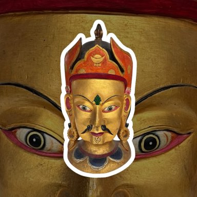 Tibetaanse Houten Masker - Guru Rinpoche