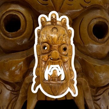 Mahakala Masker in Hout