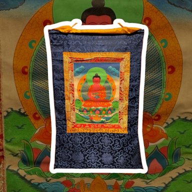 handgeschilderde Tibetaanse Thangka - Amitabha Boeddha