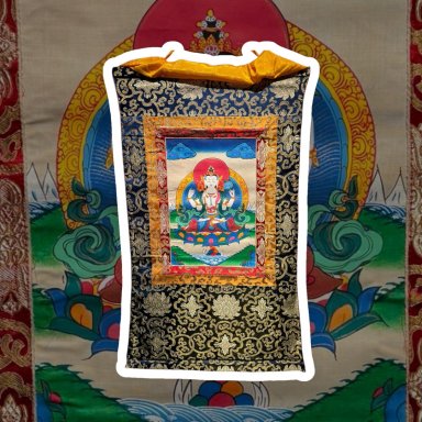 handgeschilderde Tibetaanse Thangka - Chenrezig