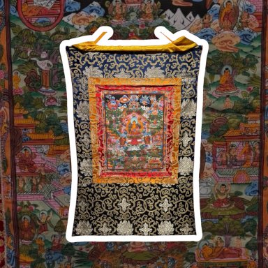 handgeschilderde Tibetaanse Thangka - Verhaal van Boeddha