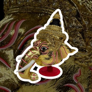 Rituele Ganesha Masker op Voet - 48 cm