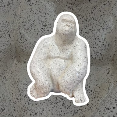 Zittende Gorilla in Terrazzo Steen 37cm