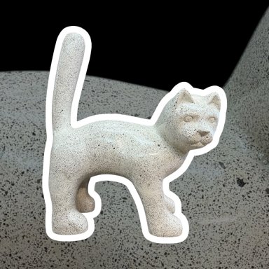 Staande Kat in Terrazzo Steen 60cm