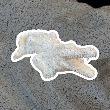 Crocodile in Terrazzo Stone 105cm