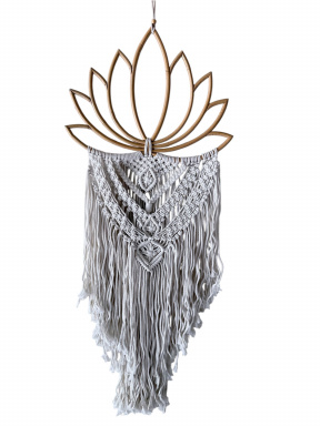 Lotus wandhanger met macramé – 40 cm