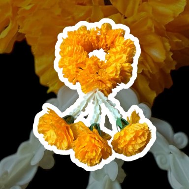 Realistische Bloemenkrans Marigold - rond 24 cm