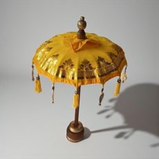 HTE01Y Decoratieve Parasol met Houten Voet – 70 cm Hoog, Ø40 cm