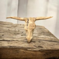 627 Teak Houten Bison Hoofd Muurhanger – 70 x 40 cm
