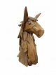 627 Teak Houten Paardenkop (45 x 26 x 14 cm)