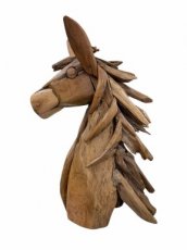 627 Teak Houten Paardenkop (45 x 26 x 14 cm)