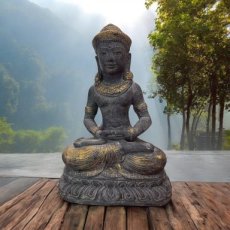 628 Zittende Khmer Boeddha – 40 x 26 x 15 cm