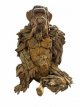 630 Zittende Gorilla in Teak Hout (120 x 95 x 80 cm)