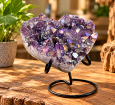 A05837 Amethist Aura Hart - 8 cm