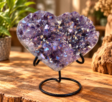 A13954 Amethist Aura Hart - 10 cm