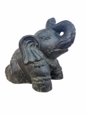 AN84 Zittende olifant in steen – 35 cm