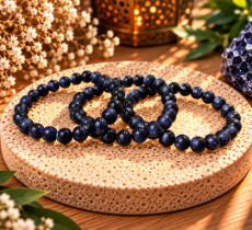 ARMGOU-BLA Armband Goudsteen blauw – 8 mm