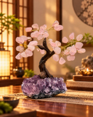 BRA25 Rose Quartz Tree of Life – approx. 20 cm