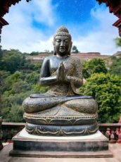 Zittende Boeddha pray 100cm