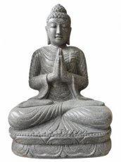 CBU06TE Zittende Boeddha pray Terrazzo steen 100cm