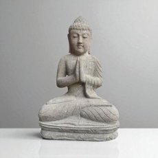 CBU59 Greenstone Boeddha biddend 60cm