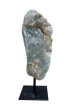 E047 Onyx bleu sur socle métallique – 21 cm