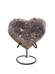E555 Amethist Aura Hart op Metalen Voet – ca. 10 cm