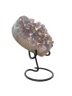 E559 Cœur en Améthyste Aura sur Pied Métallique – env. 9,5 cm
