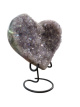 E587 Amethist Aura Hart op Metalen Voet – ca. 11 cm