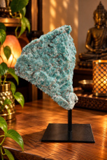 E841 Amazonite sur socle métallique – 20 cm