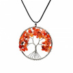 EDHA003 Pendentif arbre de vie rond Cornaline – Ø45 mm