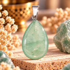 EDHA008 Druppelhanger Aventurijn groen – 2,5 × 1,7 cm