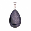 EDHA011 Druppelhanger Goudsteen blauw – 2,5 × 1,7 cm