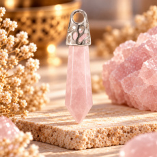 EDHA015 Staafhanger Rozenkwarts
