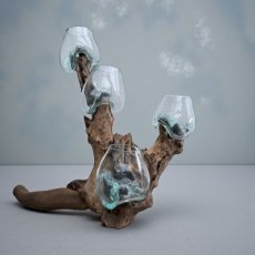 HAK05 Houten Basis met 4 Handgeblazen Bollen