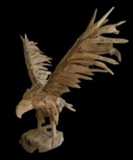 HJA05 Aigle en Bois Flotté 90cm