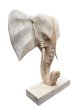 HJA09 Tête d’Éléphant sur Socle – 30 cm