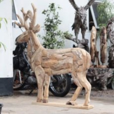 HJA12 Standing Driftwood Reindeer 140cm