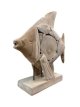 HJA16 Poisson en Bois Flotté sur Socle 34cm