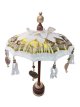 HTE01W Parasol met Houten Voet – 70 cm Hoog, Ø40 cm - Wit