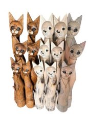 HTR02 Houten Zittende Kat – 100 cm