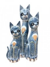 HTR08.B Houten Zittende Kat – 30cm