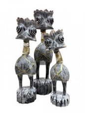 HTR16.G Staande Houten Kiki Vogel met Bewegend Hoofd – 30 cm