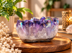 K032 Amethist aura cluster - 7 cm