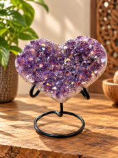 K083 Amethist Aura Hart - 8 cm