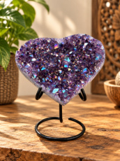 K084 Amethist Aura Hart - 9,5 cm
