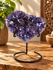 K093 Amethist Aura Hart - 12,5 cm