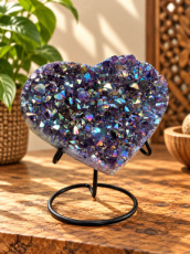 K096 Amethist Aura Hart - 11,5 cm