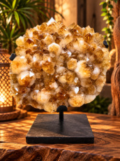 K345 Citrien cluster op voet – H 30 cm